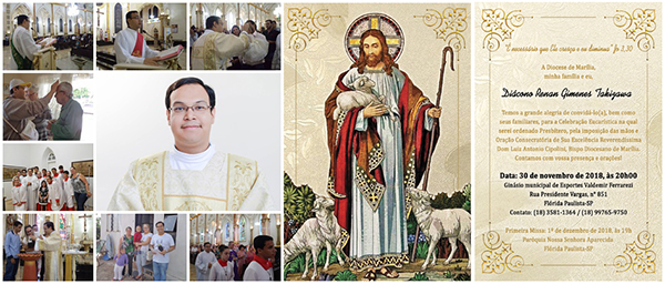 Di�cono Renan em 2019 ser� Vig�rio Paroquial na S�o Pedro de Tup�