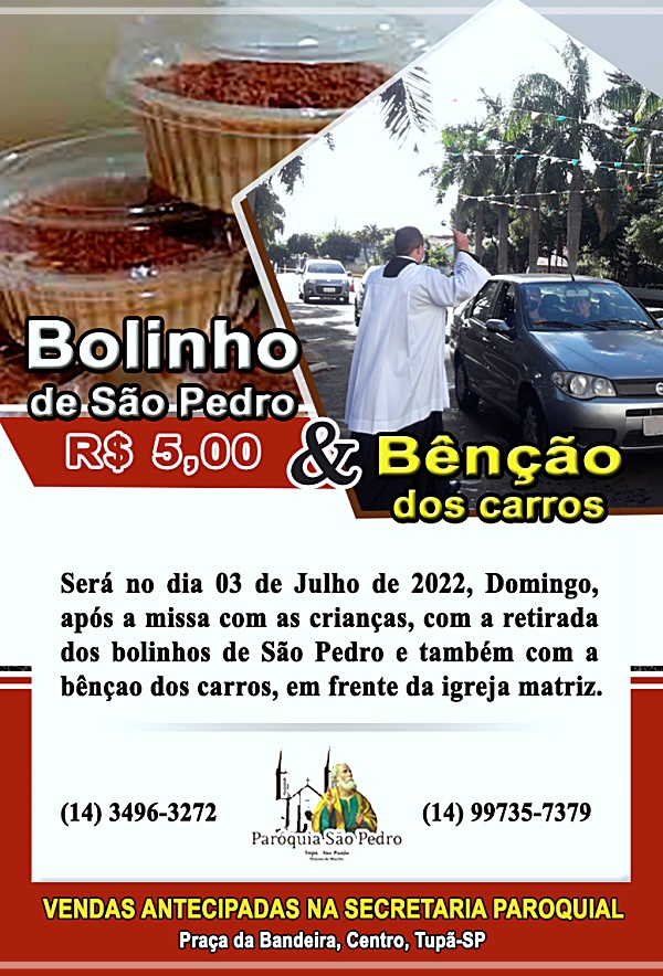 Vendas do Bolinho de S�o Pedro e b�n��o dos carros