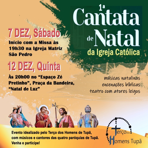 Par�quias de Tup� anunciam Cantata de Natal nos dias 07 e 12 de dezembro
