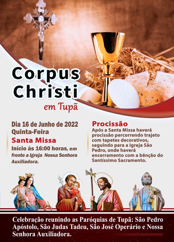 Par�quias de Tup� ir�o celebrar Corpus Christi no dia 16 de Junho