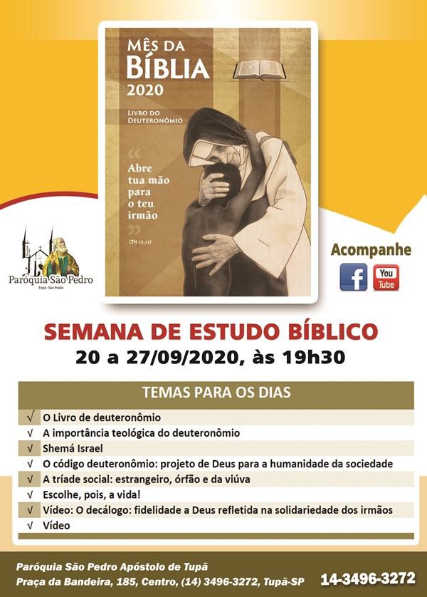 S�o Pedro de Tup� realizar� Semana de Estudo B�blico online