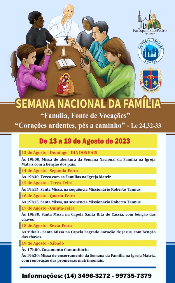 S�o Pedro de Tup� ir� celebrar Semana Nacional da Fam�lia 2023