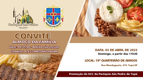 ECC PAROQUIAL PROMOVE ALMO�O DA FAM�LIA