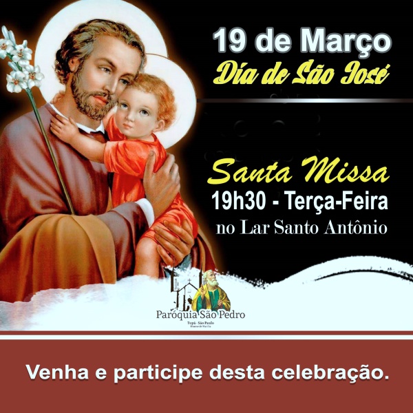 Dia de S�o Jos� ser� comemorado com Santa Missa no Lar Santo Ant�nio