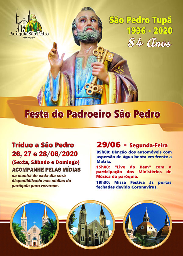 S�o Pedro de Tup� define programa��o para o Dia do seu Padroeiro