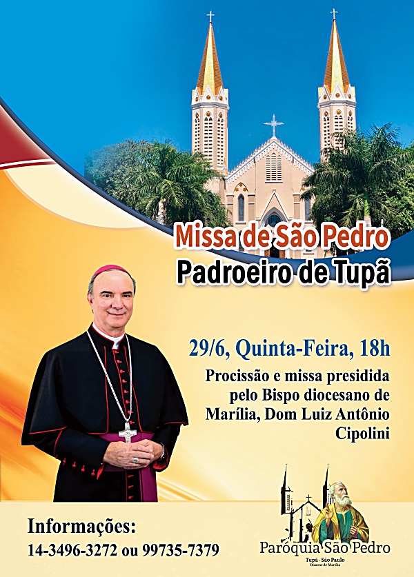 S�o Pedro de Tup� comemorar� seu Padroeiro com Prociss�o e Missa festiva