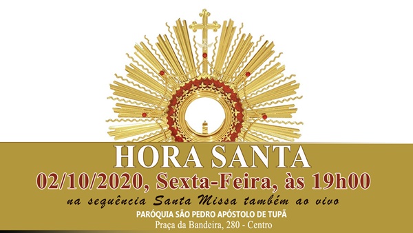 Hora Santa estar� ocorrendo na pr�xima sexta-feira em honra ao Sagrado Cora��o de Jesus
