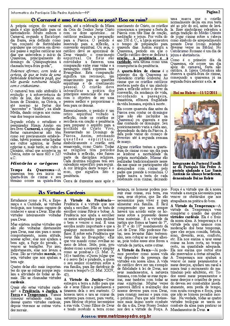 Par�quia S�o Pedro de Tup� - A servi�o do evangelho