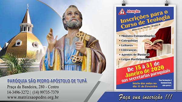 Definido per�odo de inscri��es para o Curso de Teologia para Leigos e Consagrados