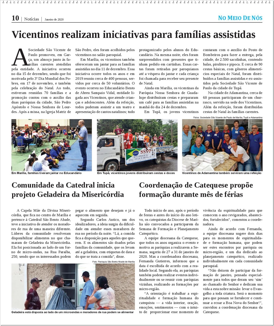 Jornal No Meio de N�s - Diocese de Mar�lia/SP