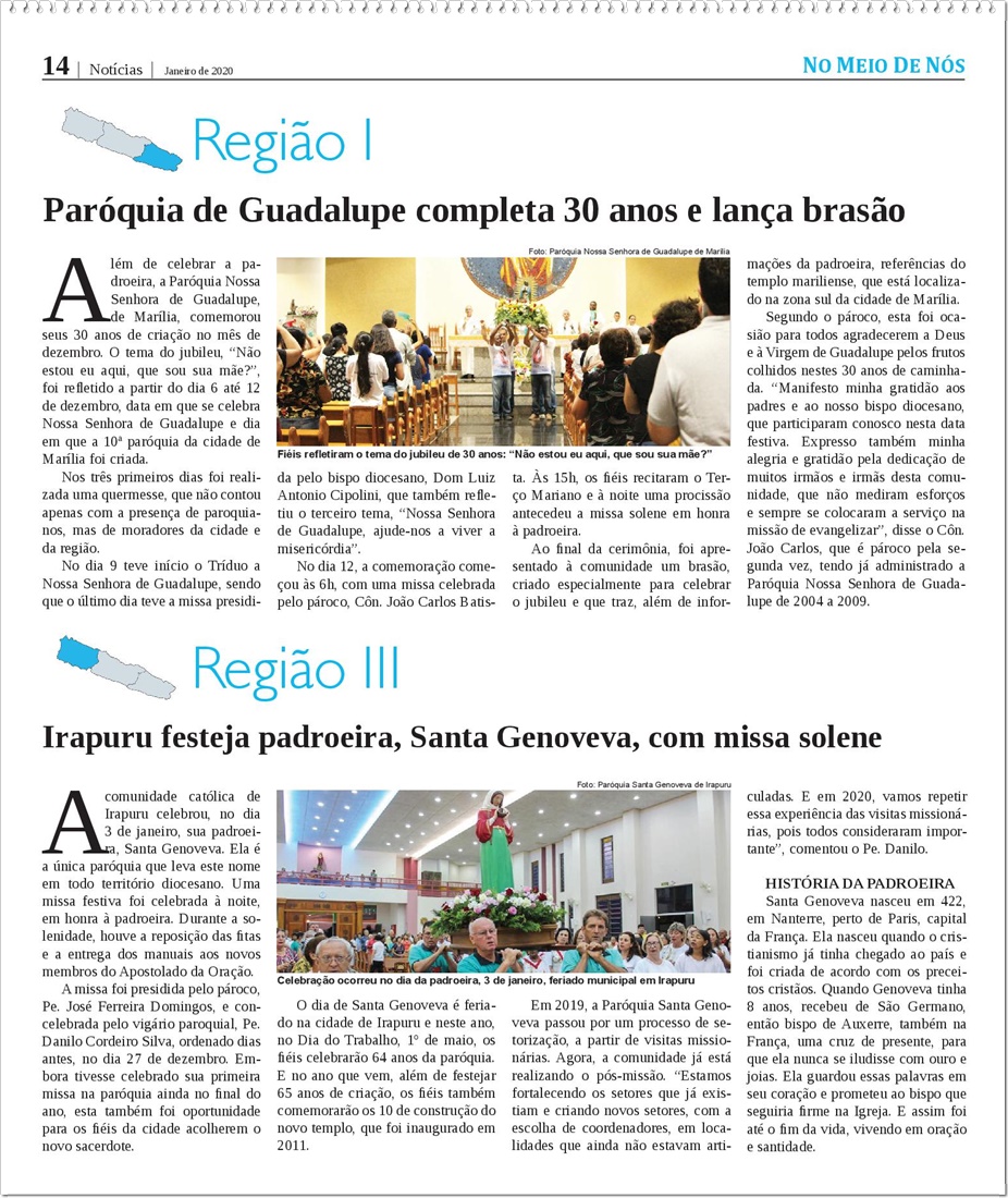 Jornal No Meio de N�s - Diocese de Mar�lia/SP