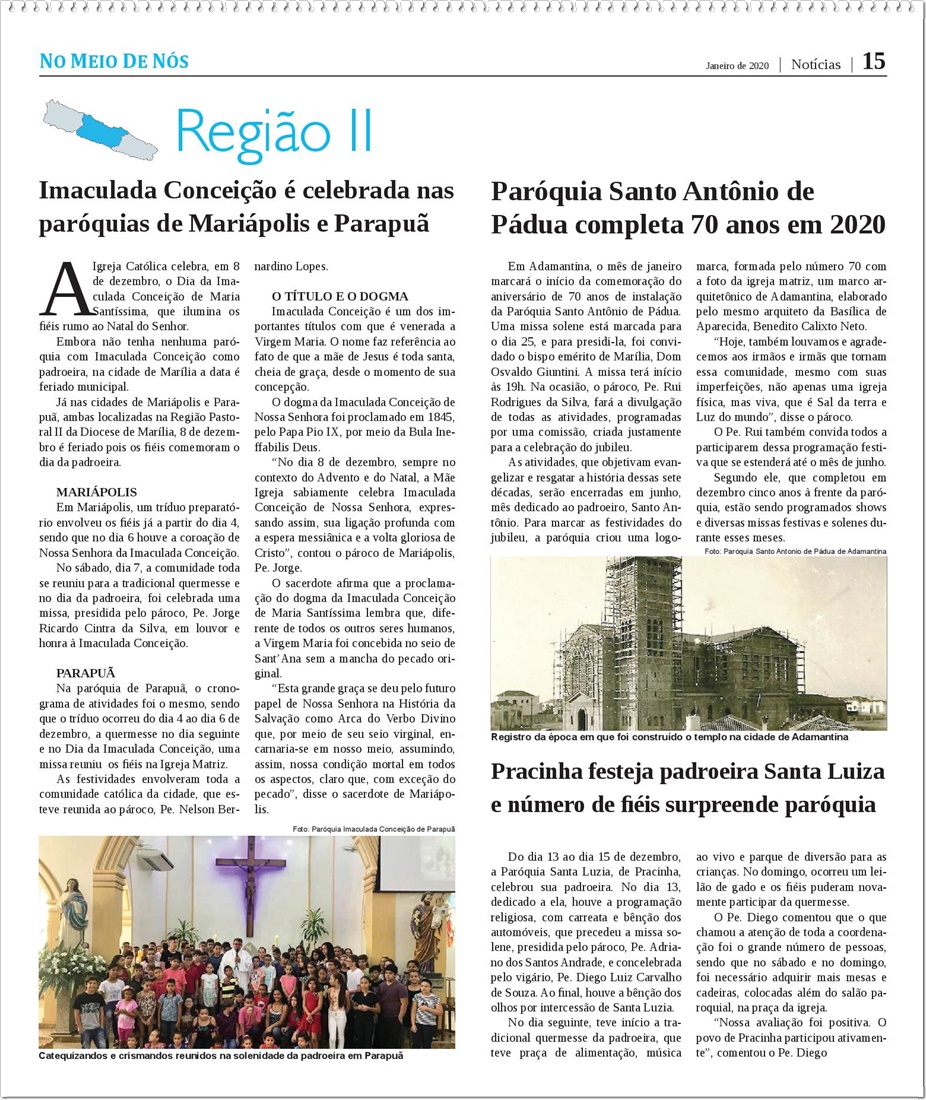 Jornal No Meio de N�s - Diocese de Mar�lia/SP