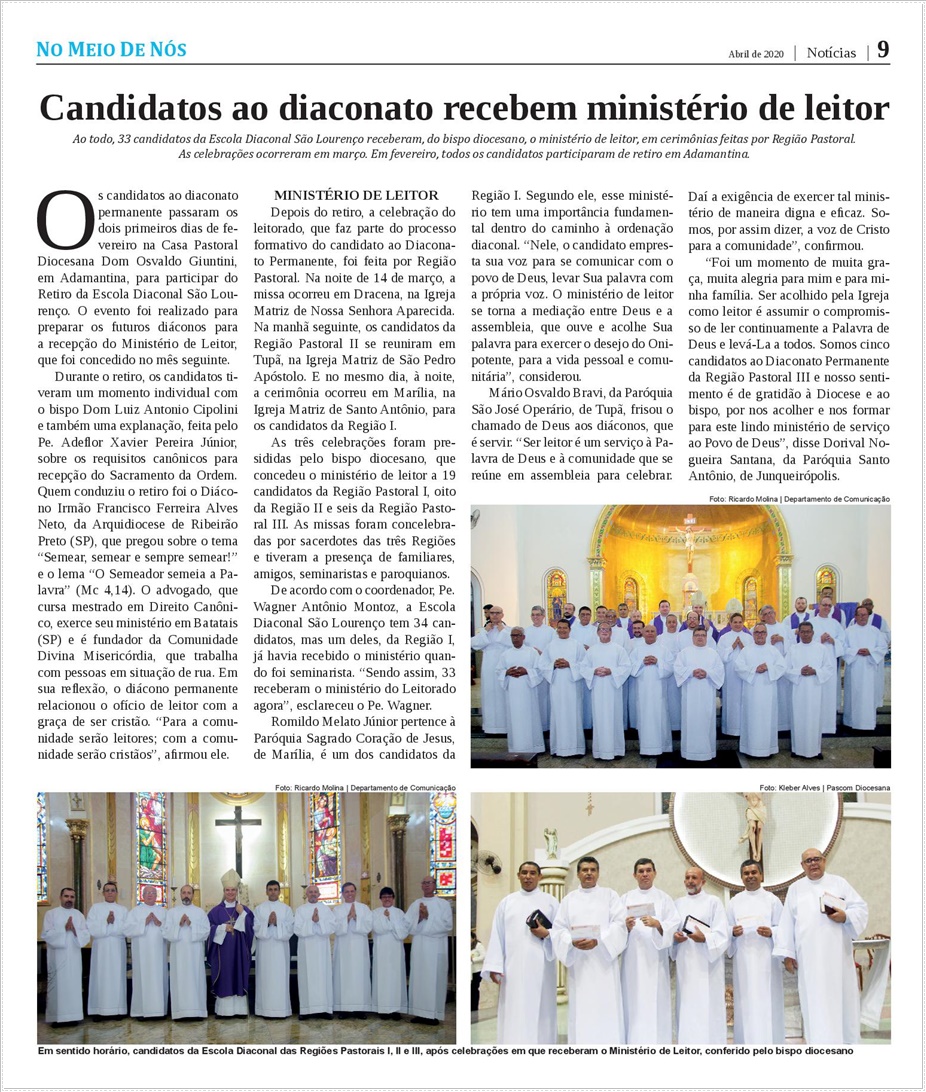 Jornal No Meio de N�s - Diocese de Mar�lia/SP