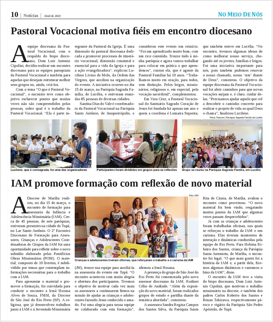 Jornal No Meio de N�s - Diocese de Mar�lia/SP