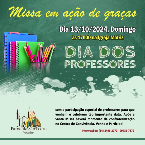 Celebra��o de Missa em a��o de gra�as pelo Dia dos Professores
