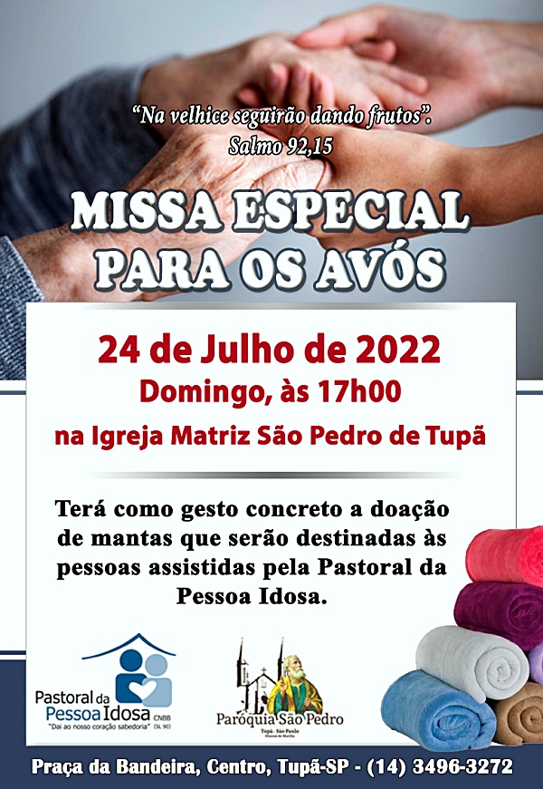 S�o Pedro de Tup� realizar� celebra��o especial para o dia dos av�s