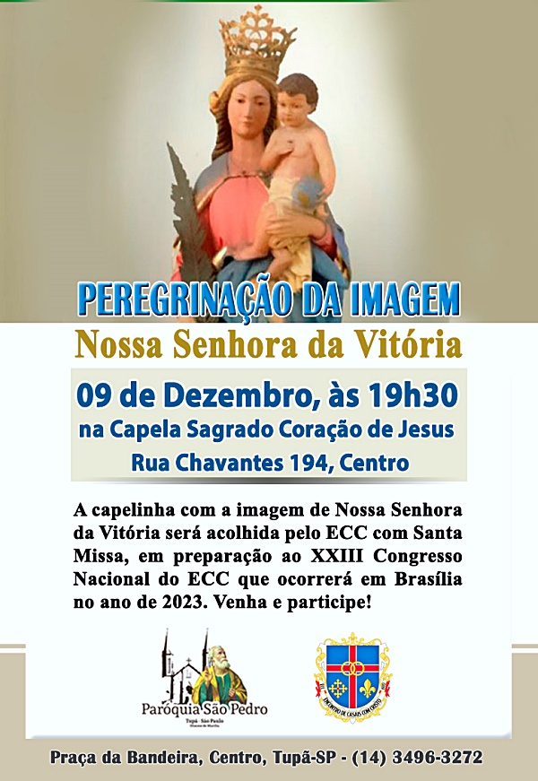 ECC paroquial acolher� imagem peregrina de Nossa Senhora da Vit�ria