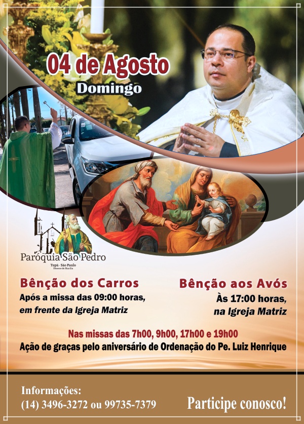 S�o Pedro de Tup� ter� celebra��es especiais no dia 04 de agosto
