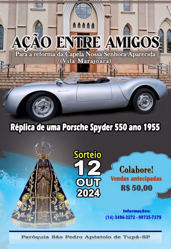 A��o entre Amigos ter� sorteio de R�plica de Porsche Spyder 550 ano 1955 