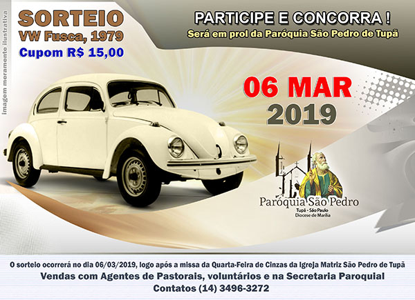 S�o Pedro de Tup� realizar� sorteio de um VW Fusca 1979